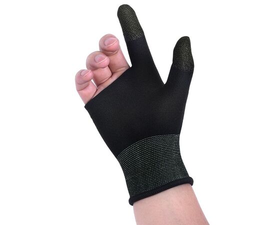  Напальчники для мобильных игр HOCO GA21 Eagle Claw silver fiber two-finger gaming gloves (черный) 