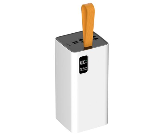  Внешний аккумулятор PERO PB09 50000 mAh, Li-Pol, output USB-C + 4 USB-A, белый 