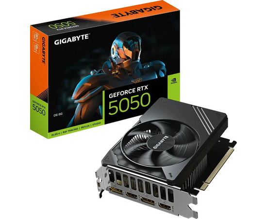  Видеокарта Gigabyte Nvidia GeForce RTX 5050 8ГБ (GV-N5050D6-8GD 1.0) GDDR6, Low Profile, Ret 