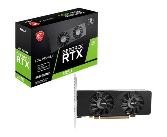  Видеокарта MSI Nvidia GeForce RTX 3050 6ГБ (RTX 3050 LP E 6G OC) GDDR6, Low Profile, OC, Ret 