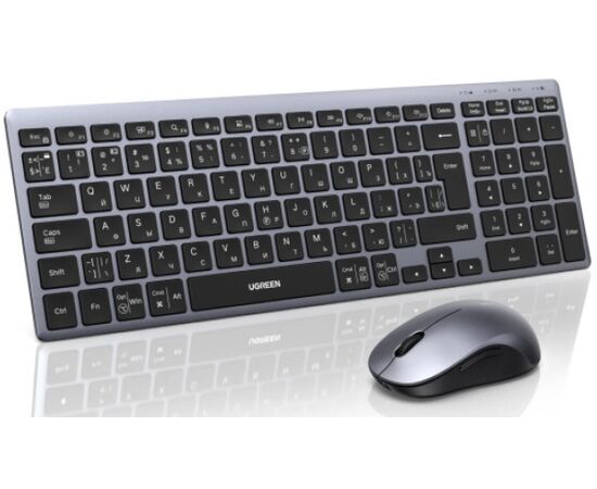  Комплект беспроводной клавиатура и мышка UGREEN MK552 (85513RU) Multi-Mode BT 2.4G Wireless Keyboard and Mouse Combo черный 