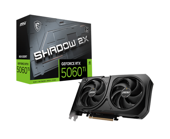  Видеокарта MSI RTX5060Ti Shadow 2X Plus 8GB (RTX 5060 Ti 8G Shadow 2X Plus) GDDR7 128bit 3xDP HDMI 2Fan RTL 