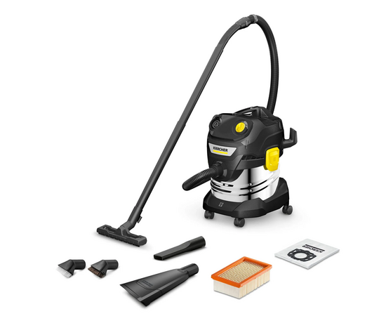  Строительный пылесос Karcher WD 4 S 1100Вт (1.628-262.0) уборка сухая/влажная черный 