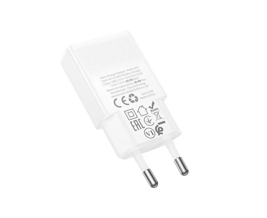  Зарядное устройство HOCO N72 Speed single-port PD20W ultra-thin charger (EU) White 
